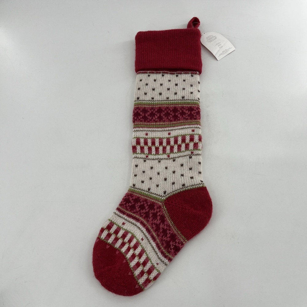 Pottery Barn kids Classic Fair Isle‎ Stocking Knit Reindeer Moose READ